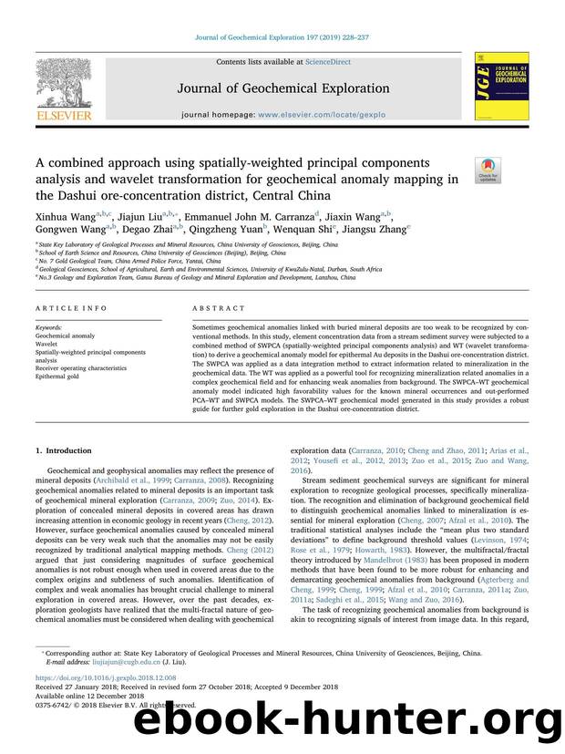A combined approach using spatially-weighted principal components analysis and wavelet transformation for geochemical anomaly mapping in the Dashui ore-concentration district, Central China by unknow