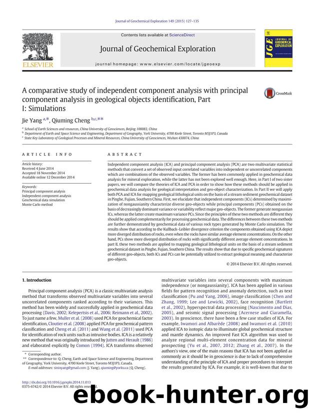 A comparative study of independent component analysis with principal component analysis in geological objects identification, Part I: Simulations by Jie Yang & Qiuming Cheng
