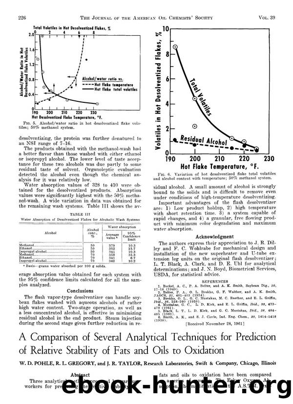 A comparison of several analytical techniques for prediction of relative stability of fats and oils to oxidation by Unknown