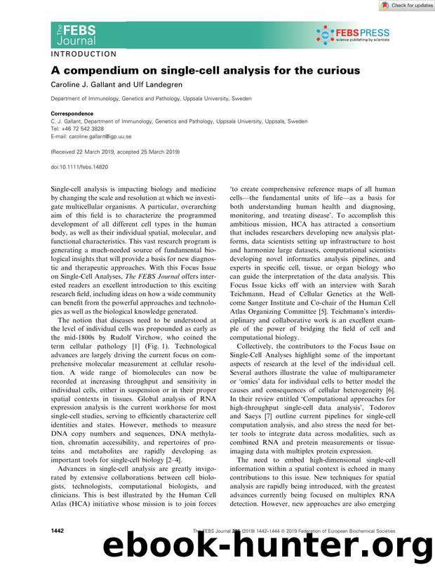 A compendium on singleâcell analysis for the curious by Unknown