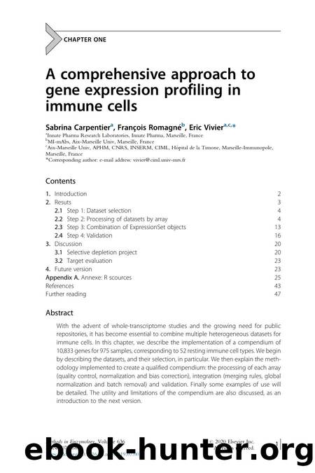 A comprehensive approach to gene expression profiling in immune cells by Sabrina Carpentier & François Romagné & Eric Vivier