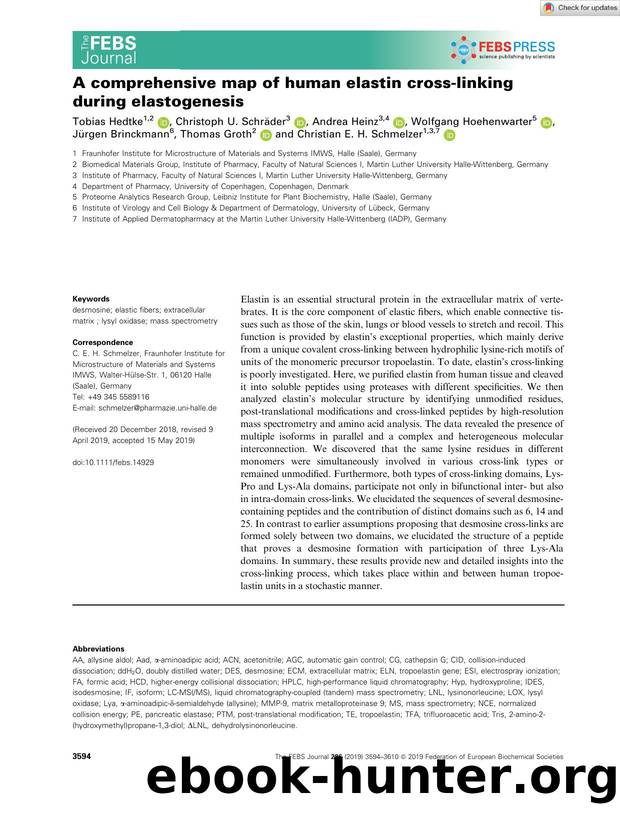 A comprehensive map of human elastin crossâlinking during elastogenesis by Unknown