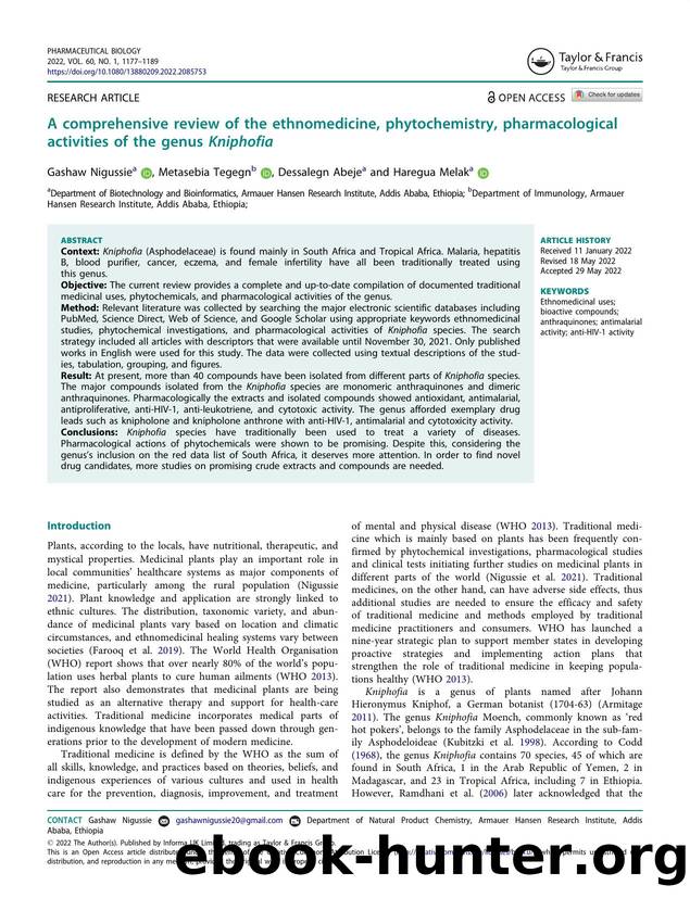 A comprehensive review of the ethnomedicine, phytochemistry, pharmacological activities of the genus Kniphofia by Nigussie Gashaw & Tegegn Metasebia & Abeje Dessalegn & Melak Haregua