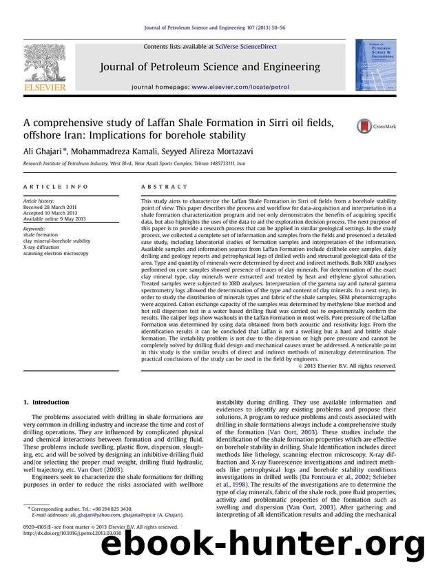 A comprehensive study of Laffan Shale Formation in Sirri oil fields, offshore Iran_ Implications for borehole stability by Ali Ghajari & Mohammadreza Kamali & Seyyed Alireza Mortazavi