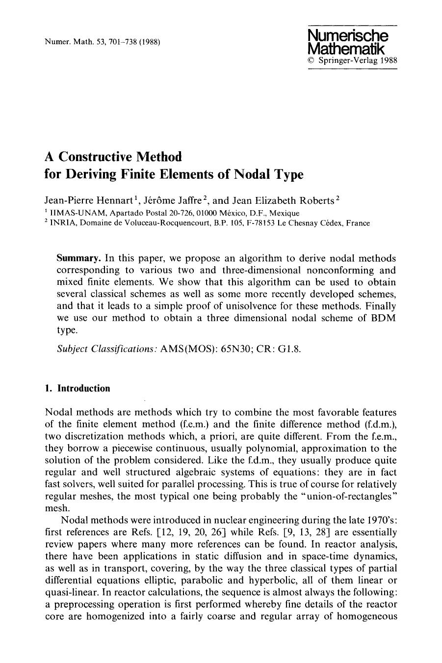 A constructive method for deriving finite elements of nodal type by Unknown