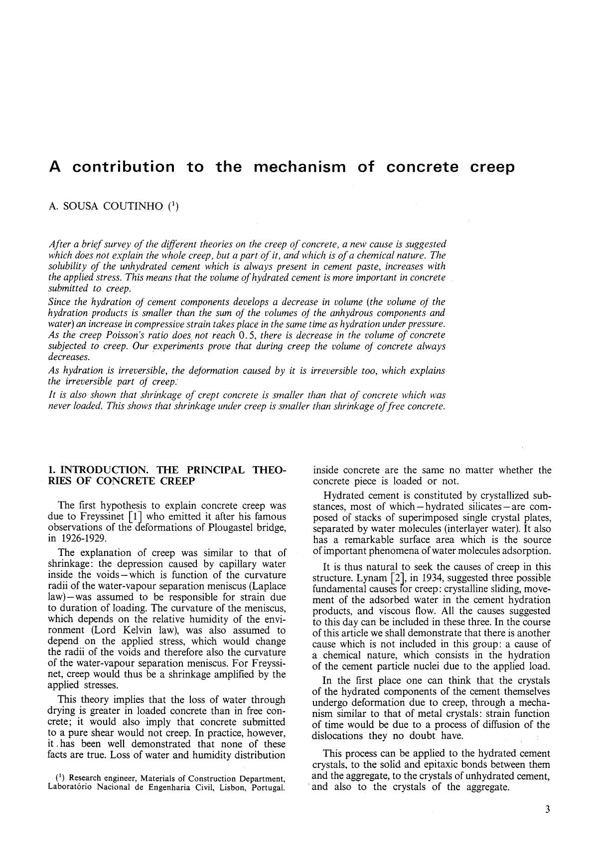 A contribution to the mechanism of concrete creep by Unknown