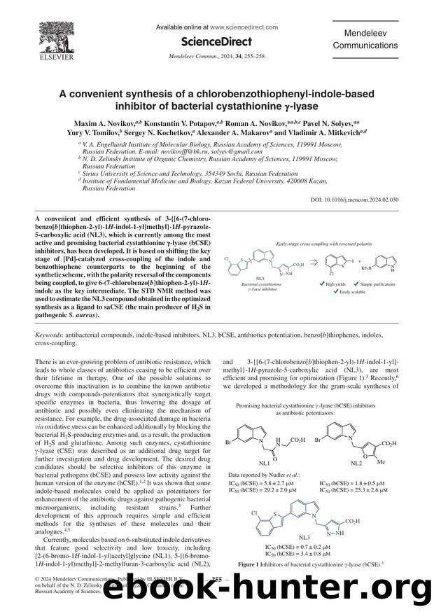A convenient synthesis of a chlorobenzothiophenyl-indole-based inhibitor of bacterial cystathionine Î³-lyase by unknow