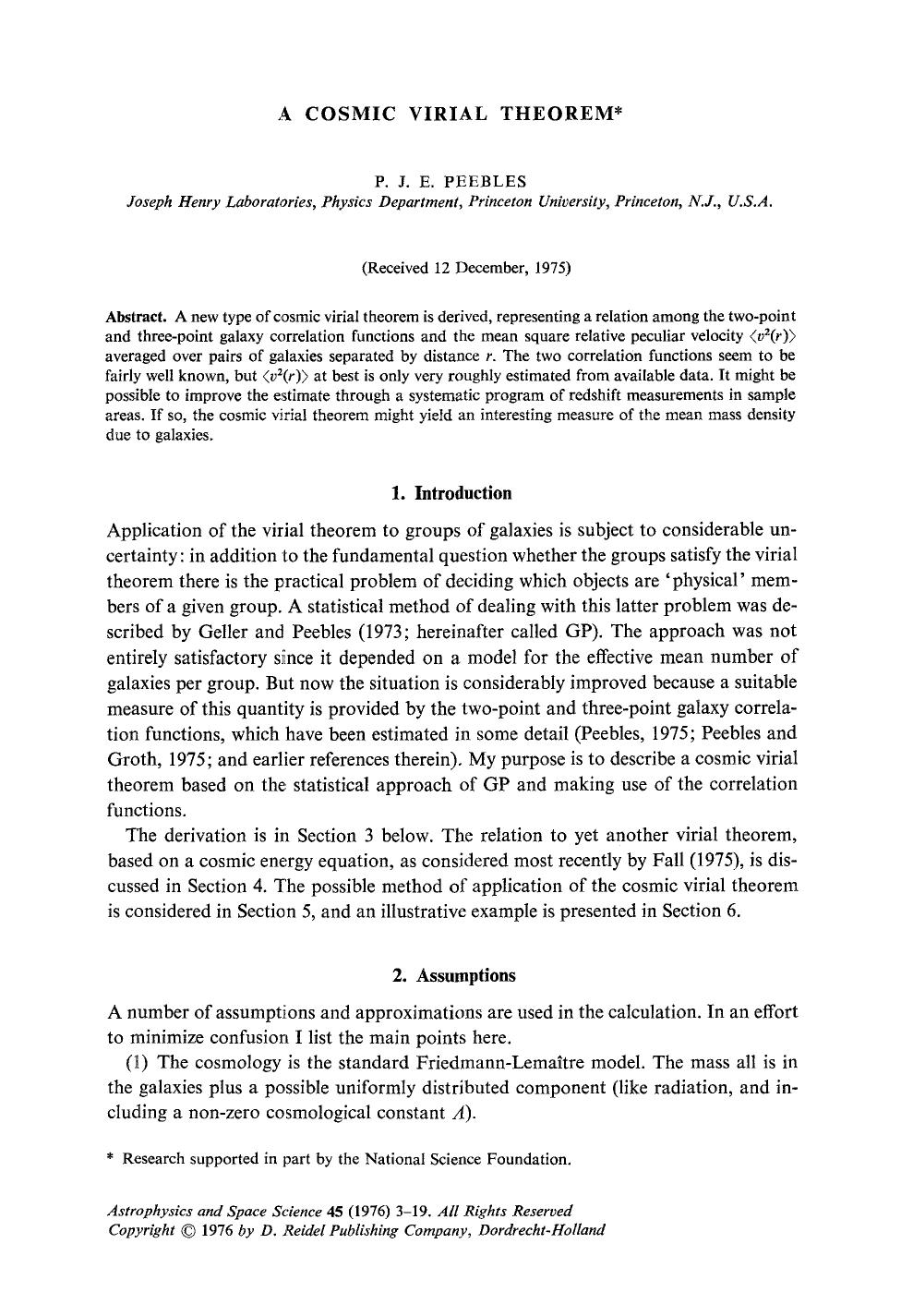 A cosmic virial theorem by Unknown