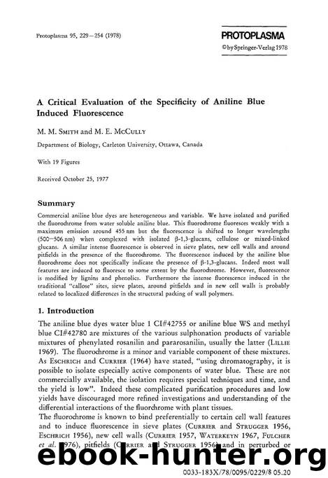 A critical evaluation of the specificity of aniline blue induced fluorescence by Unknown