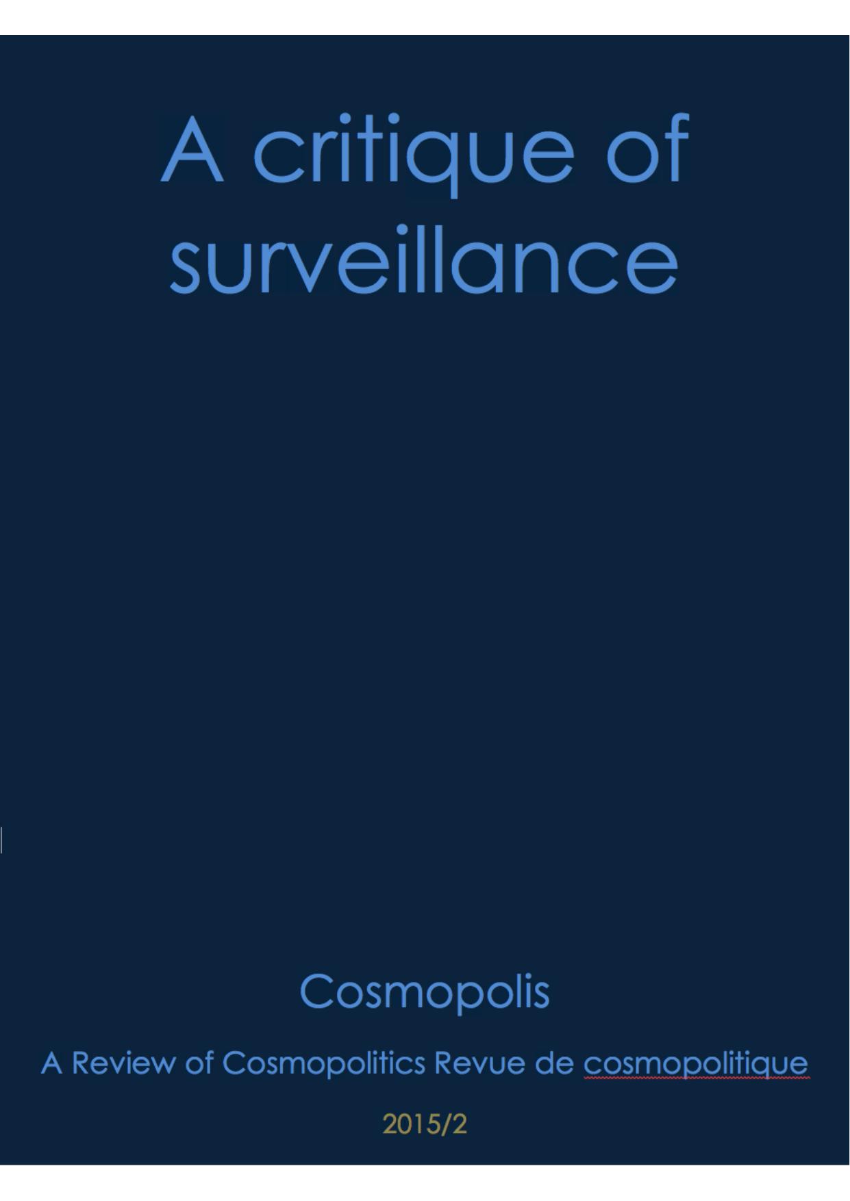 A critique of surveillance by unknow