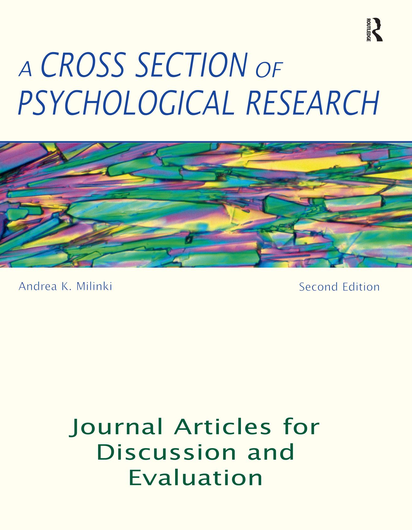 A cross section of psychological research: journal articles for discussion and evaluation by Milinki Andrea K