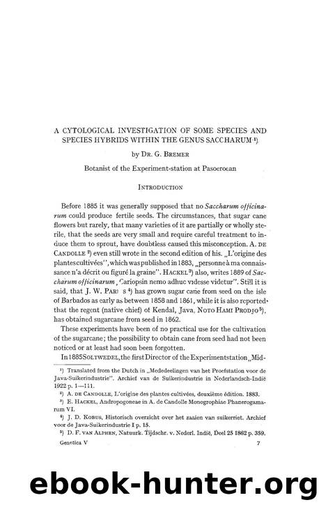 A cytological investigation of some species and species hybrids within the genus saccharum by Unknown