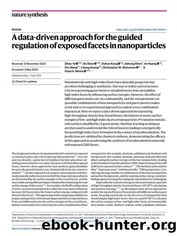 A data-driven approach for the guided regulation of exposed facets in nanoparticles by unknow