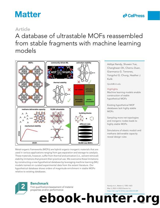 A database of ultrastable MOFs reassembled from stable fragments with machine learning models by unknow