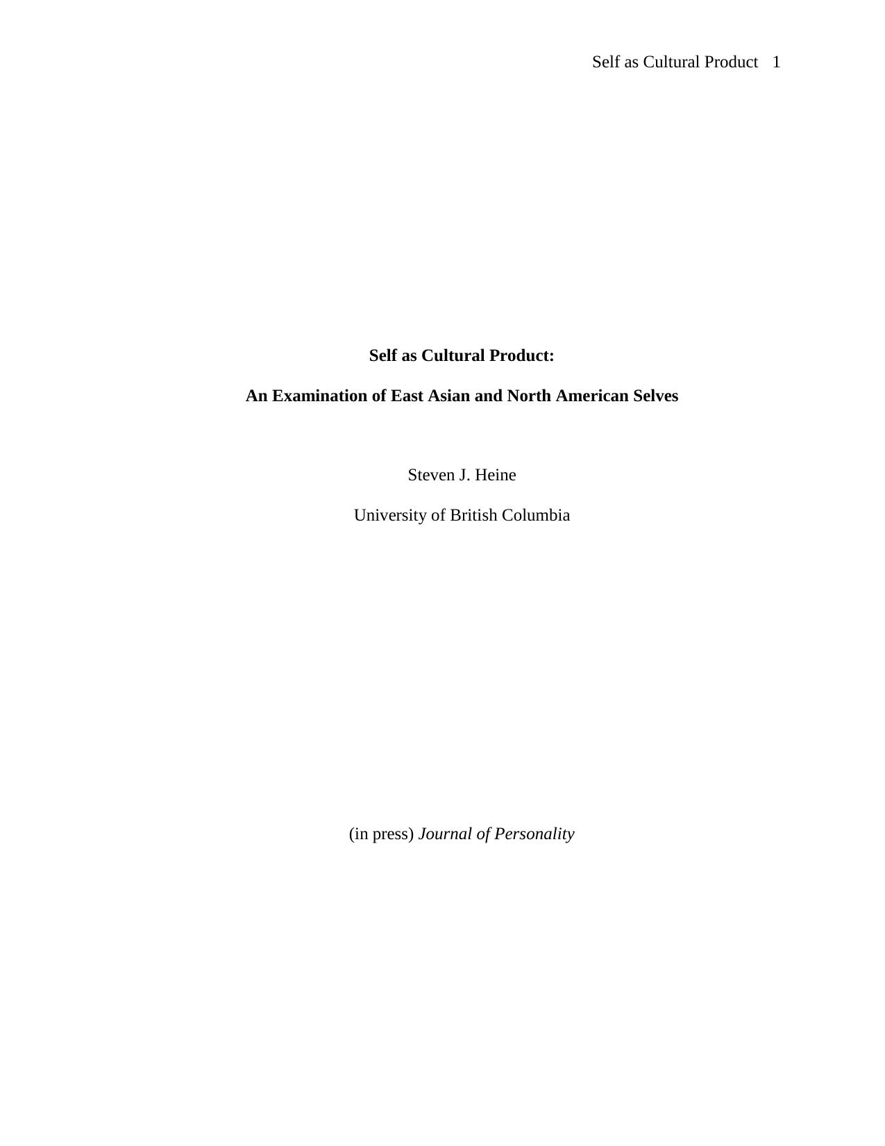 A decade ago Markus and Kitayama sparked a resurgence in interest in cultural psychology by articulating how so many of the phe by Steven Heine