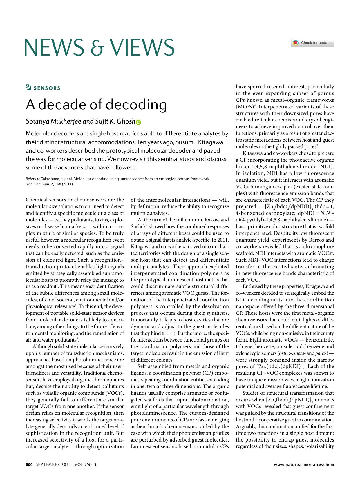A decade of decoding by Soumya Mukherjee & Sujit K. Ghosh