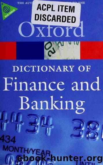 A dictionary of finance and banking by Brindley Barry