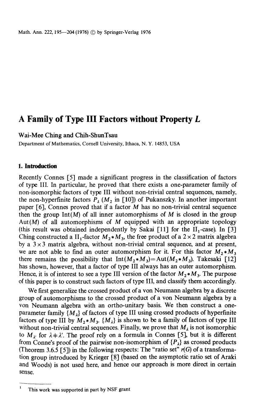 A family of type III factors without property <Emphasis Type="Italic">L <Emphasis> by Unknown