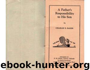 A father's responsibility to his son : an address by Barker Charles E