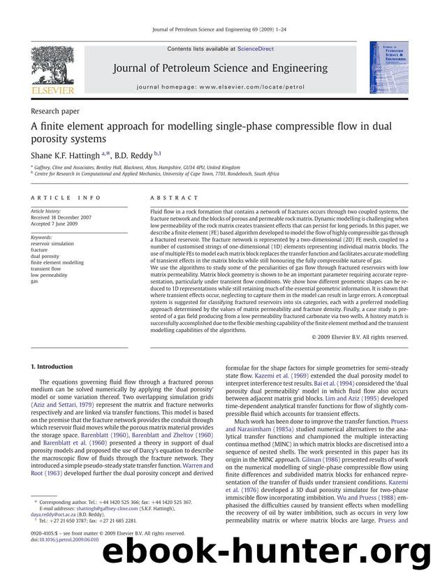 A finite element approach for modelling single-phase compressible flow in dual porosity systems by Shane K.F. Hattingh; B.D. Reddy