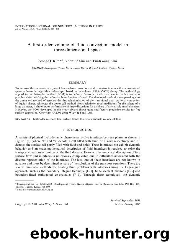 A first-order volume of fluid convection model in three-dimensional space by Unknown