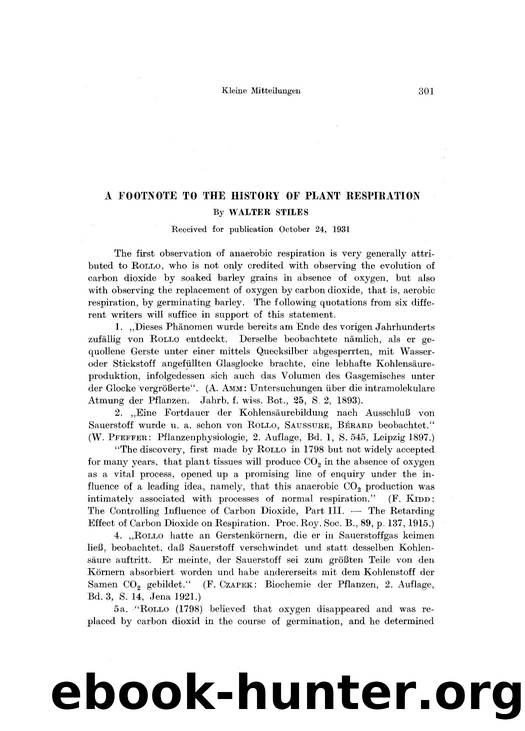 A footnote to the history of plant respiration by Unknown