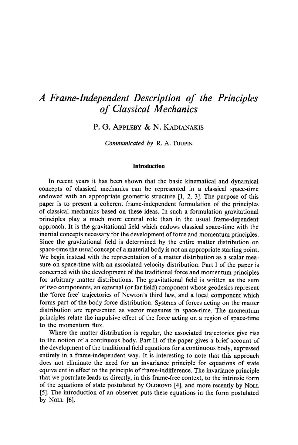 A frame-independent description of the principles of classical mechanics by Unknown