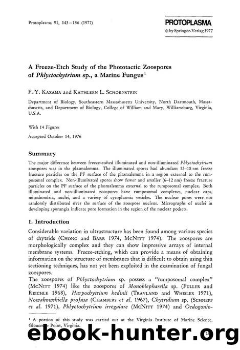A freeze-etch study of the phototactic zoospores of <Emphasis Type="Italic">Phlyctochytrium <Emphasis> sp., a marine fungus by Unknown