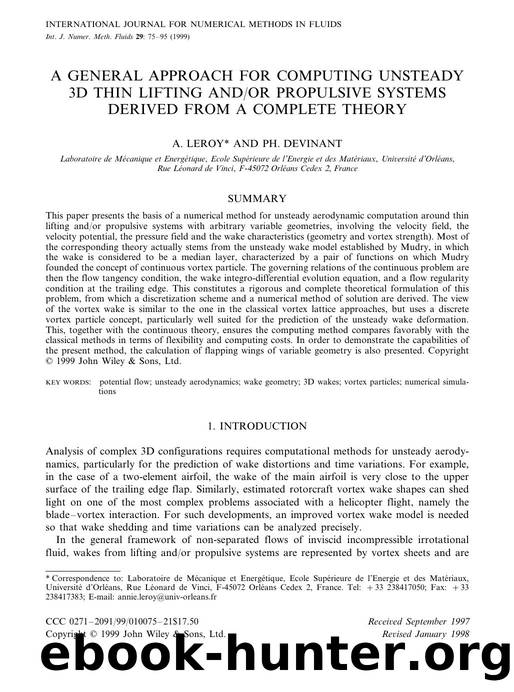 A general approach for computing unsteady 3D thin lifting andor propulsive systems derived from a complete theory by Unknown
