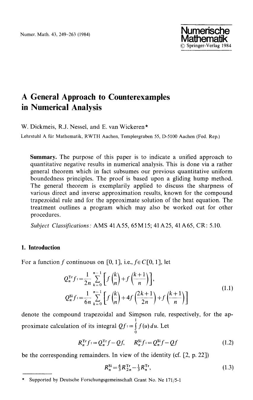 A general approach to counterexamples in numerical analysis by Unknown