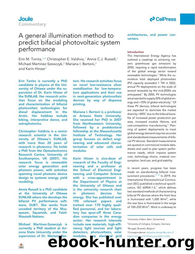 A general illumination method to predict bifacial photovoltaic system performance by unknow