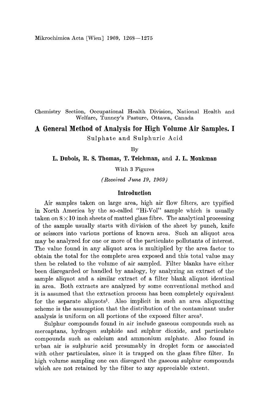 A general method of analysis for high volume air samples. I by Unknown