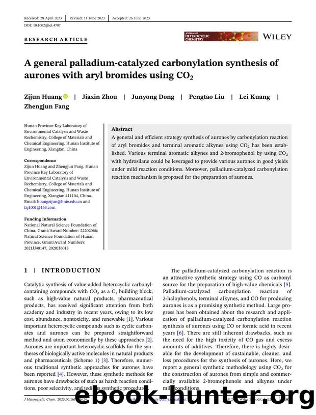 A general palladiumâcatalyzed carbonylation synthesis of aurones with aryl bromides using CO2 by Unknown