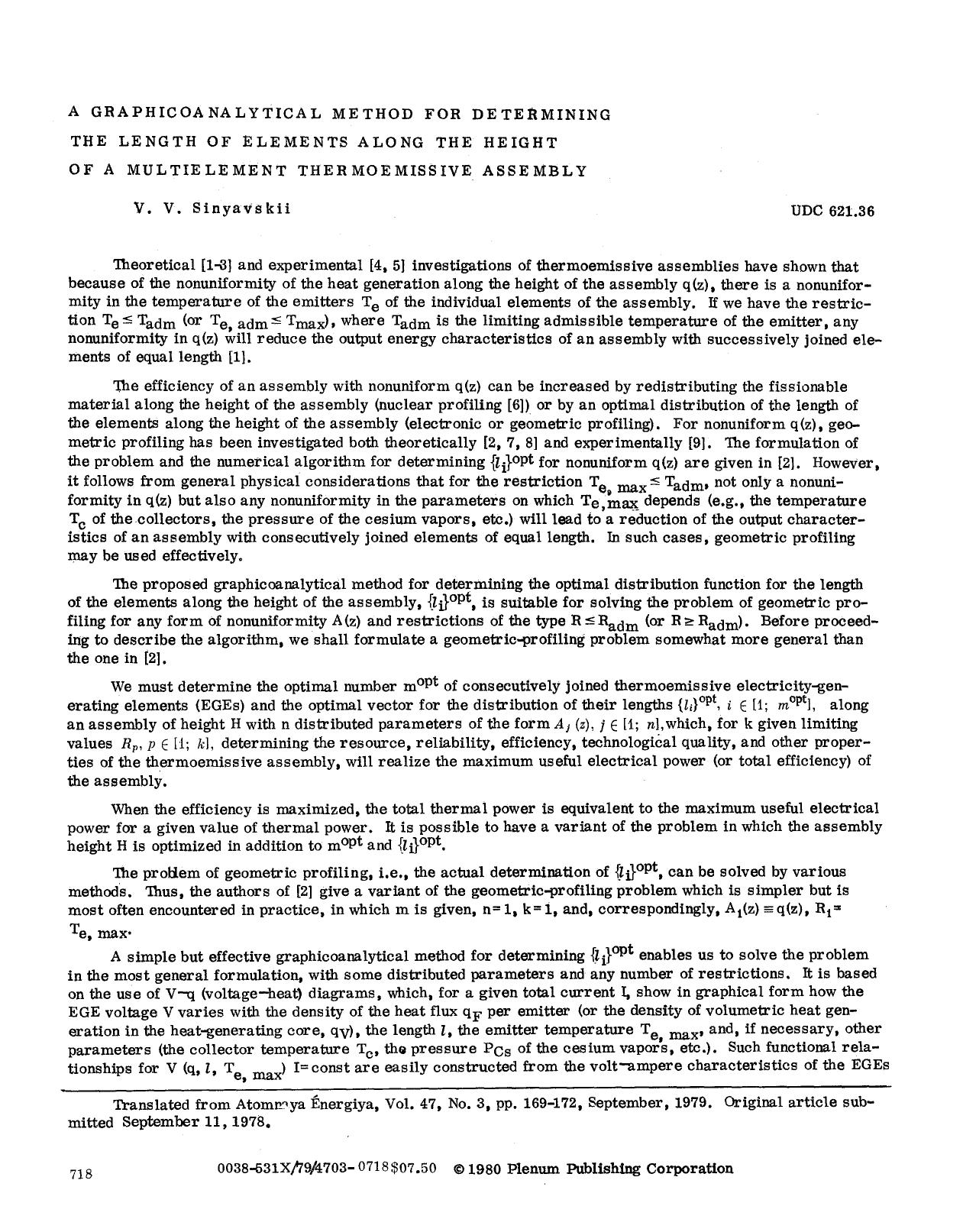 A graphicoanalytical method for determining the length of elements along the height of a multielement thermoemissive assembly by Unknown