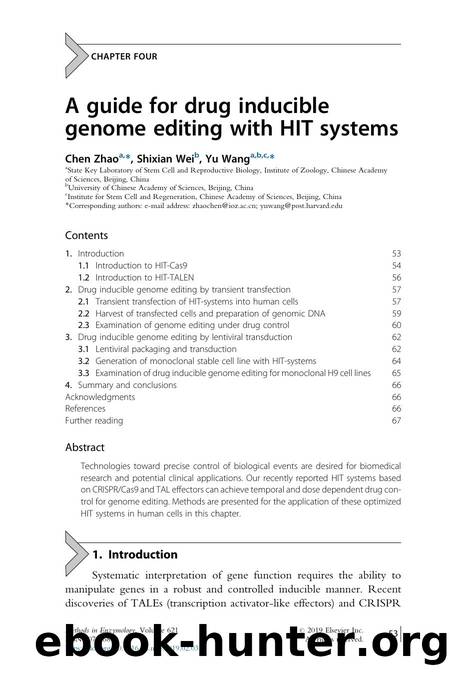 A guide for drug inducible genome editing with HIT systems by Chen Zhao & Shixian Wei & Yu Wang