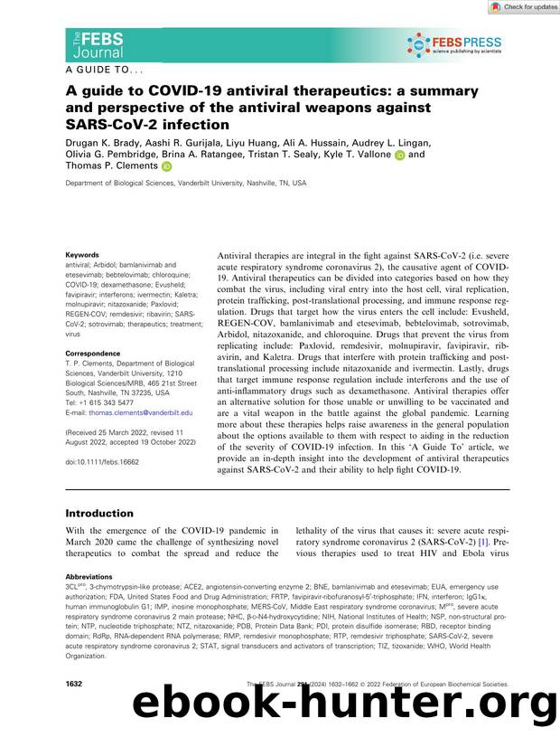 A guide to COVIDâ19 antiviral therapeutics: a summary and perspective of the antiviral weapons against SARSâCoVâ2 infection by Unknown