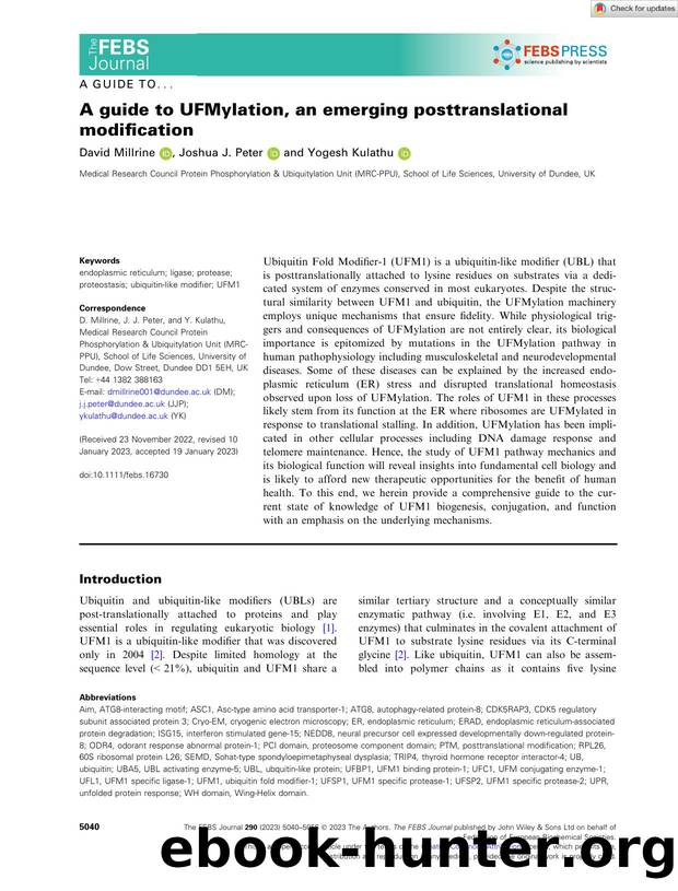 A guide to UFMylation, an emerging posttranslational modification by Unknown