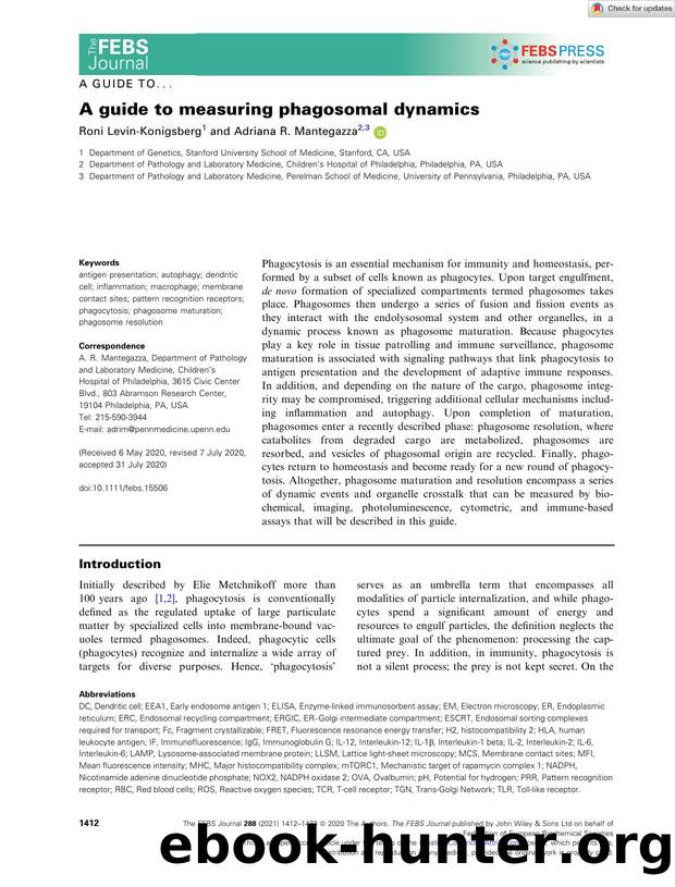 A guide to measuring phagosomal dynamics by Unknown