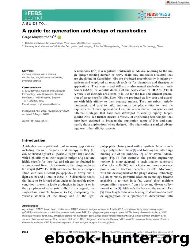 A guide to: generation and design of nanobodies by Unknown