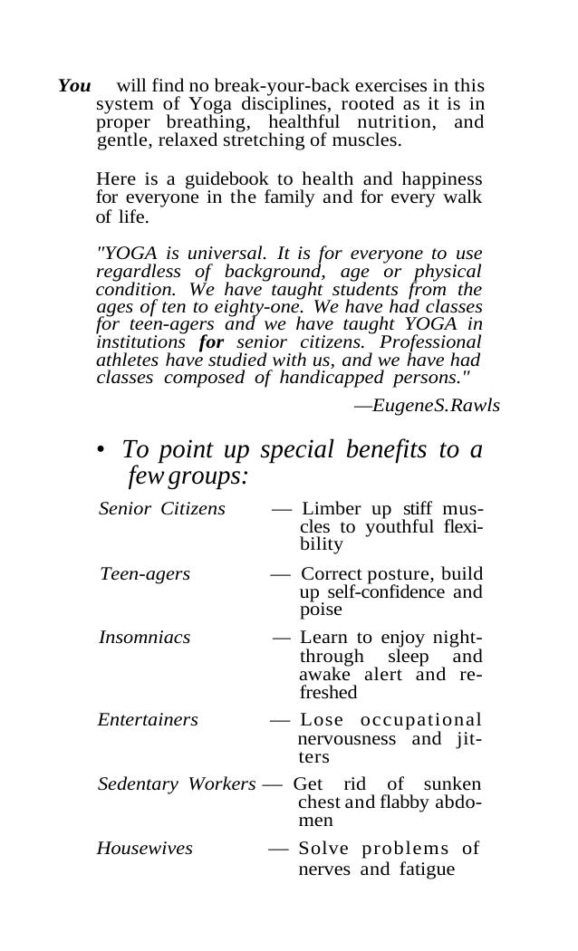 A handbook of yoga for modern living by Eugene S Rawls