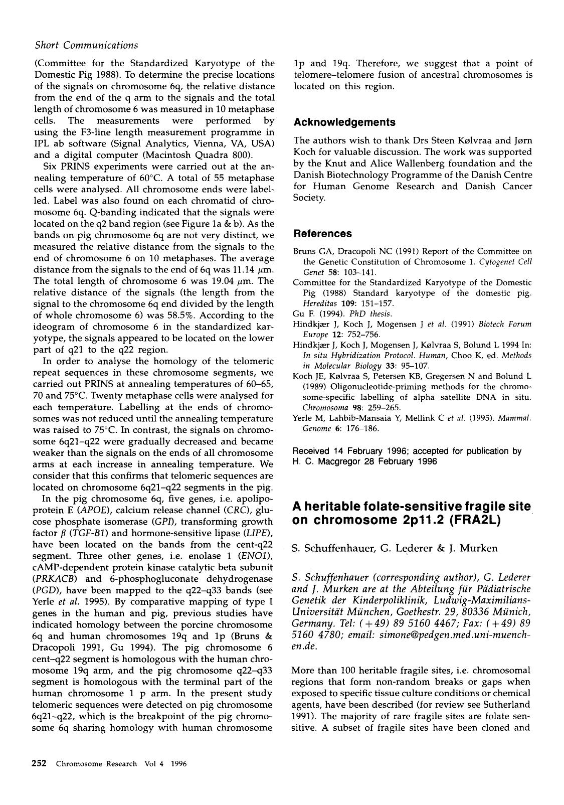 A heritable folate-sensitive fragile site on chromosome 2p11.2 (FRA2L) by Unknown