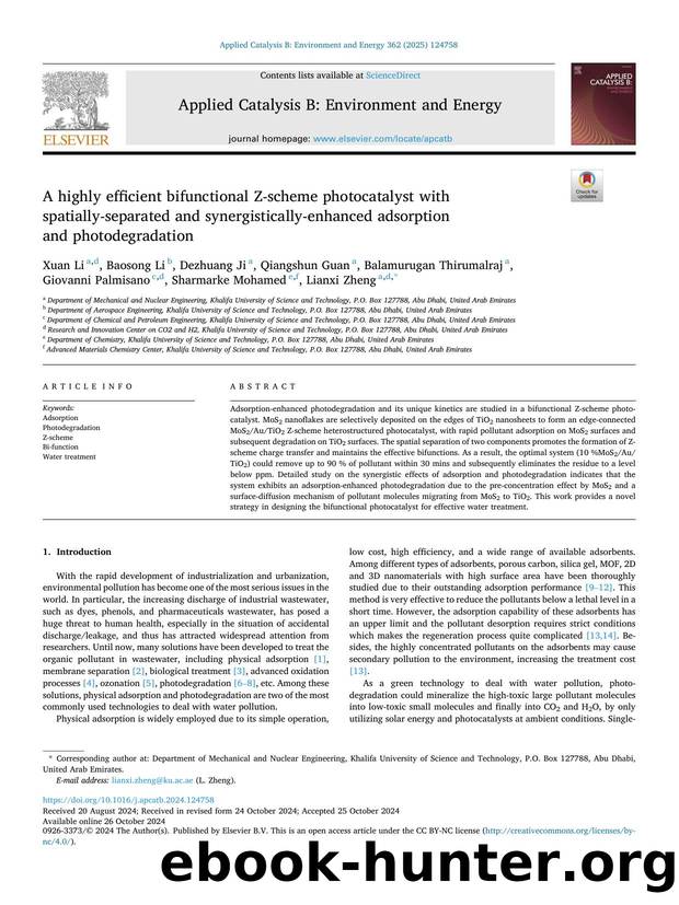 A highly efficient bifunctional Z-scheme photocatalyst with spatially-separated and synergistically-enhanced adsorption and photodegradation by unknow