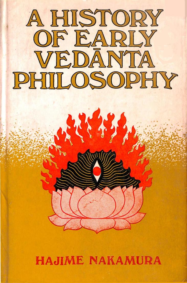 A history of early VedÄnta philosophy by Hajime Nakamura