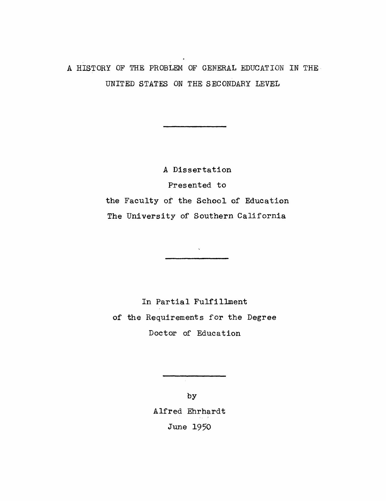 A history of the problem of general education in the United States on the secondary level by Ehrhardt Alfred