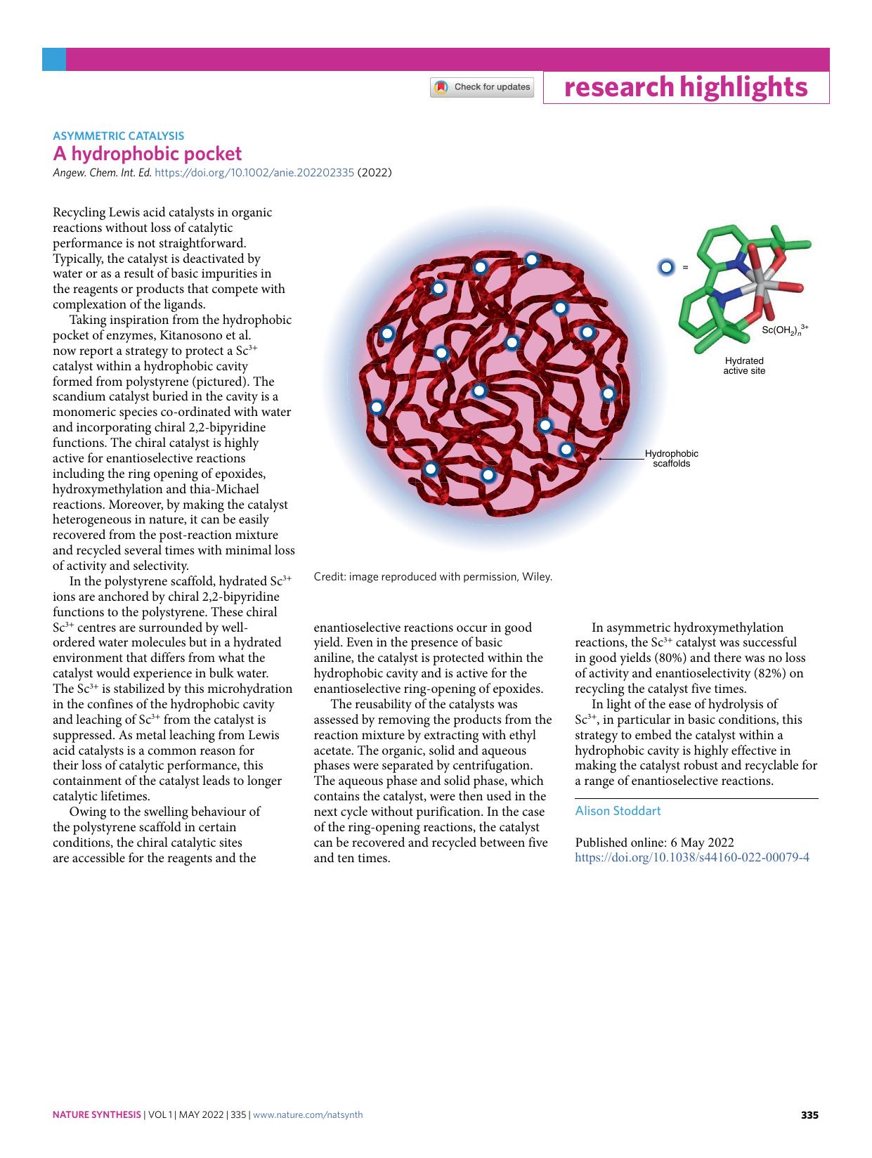 A hydrophobic pocket by Alison Stoddart