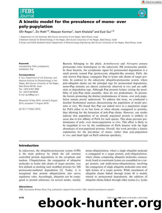 A kinetic model for the prevalence of monoâ over polyâpupylation by Unknown