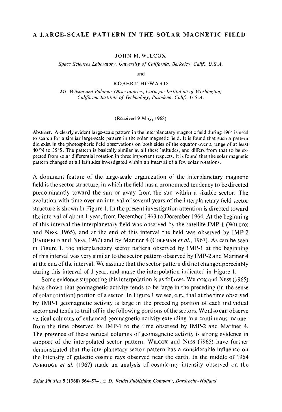 A large-scale pattern in the solar magnetic field by Unknown