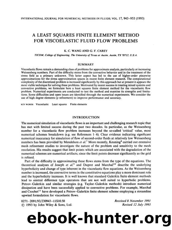 A least squares finite element method for viscoelastic fluid flow problems by Unknown