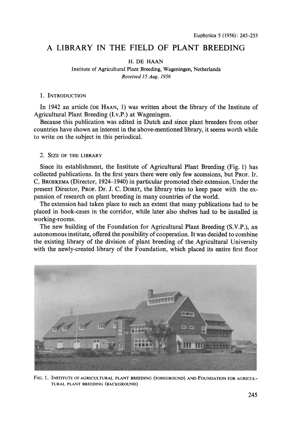 A library in the field of plant breeding by Unknown