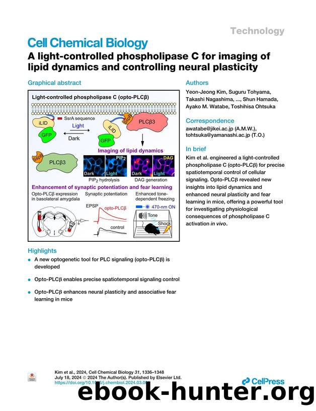 A light-controlled phospholipase C for imaging of lipid dynamics and controlling neural plasticity by unknow